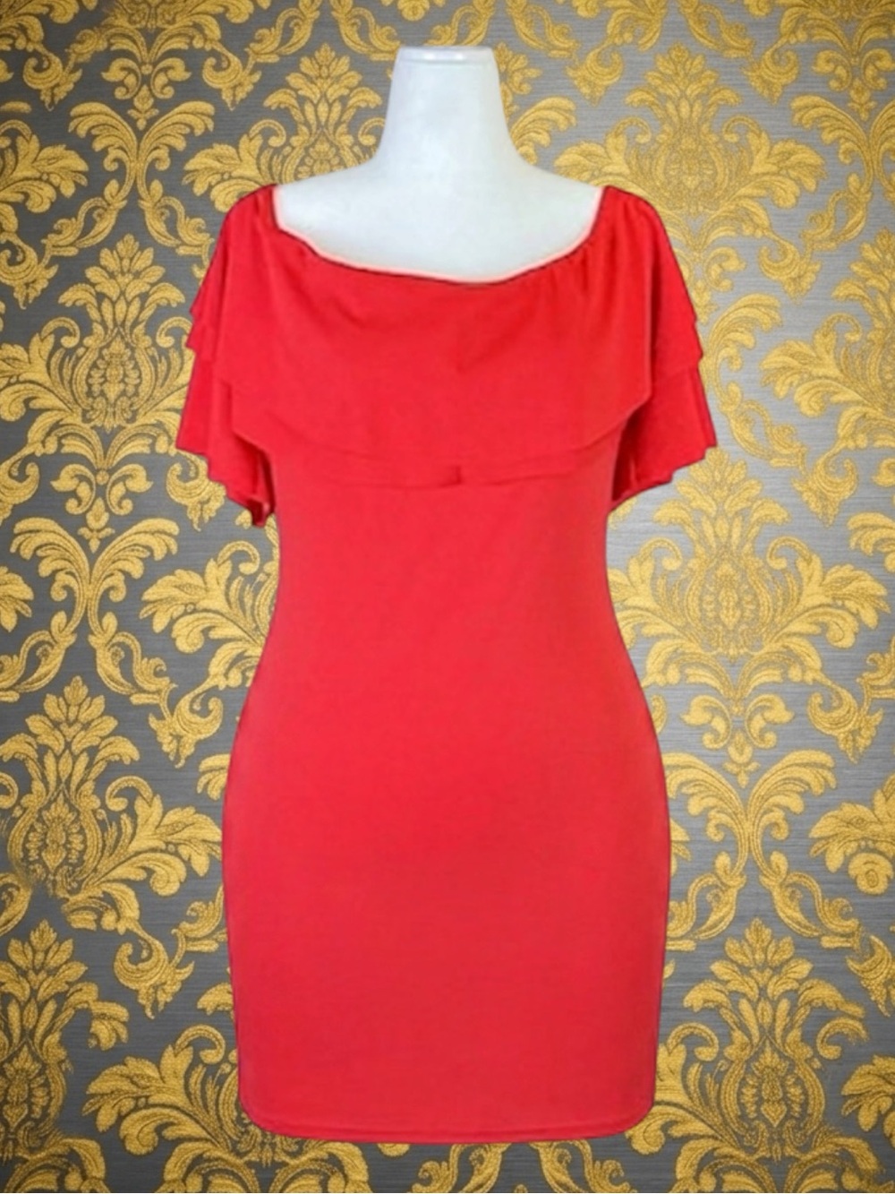 Miss Ord NWOT Retro Glam Pin-Up Rockabilly Mid-Century Modern Bardot Dress 2XL